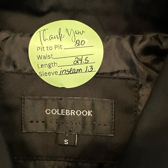 Colebrook Black Button Down Medium Weight Pea Coat - Picture 7 of 7